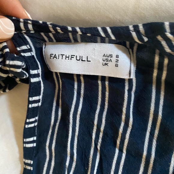 Faithfull the brand navy stripe romper - size 2 - Picture 5 of 6